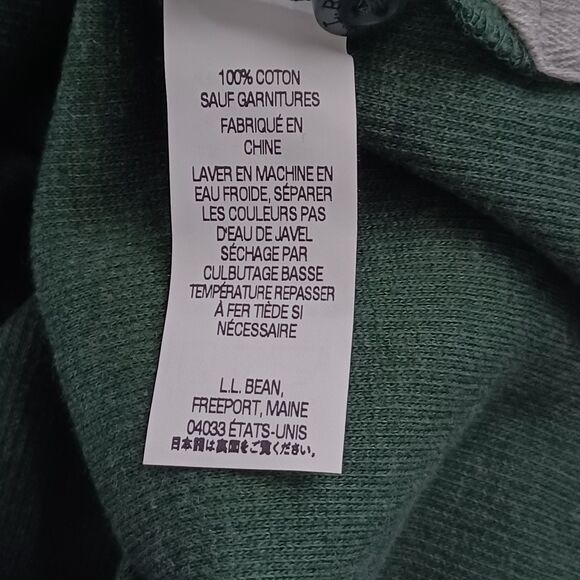 LL Bean Mens Waffle Knit Thermal Henley Size XL Tall Green Layers Outdoor Winter - Picture 7 of 8